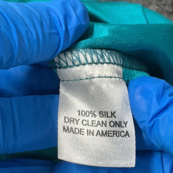 Make Offers - Amanda Uprichard Teal Silk Dress size Large 🩵 - Picture 4 of 9